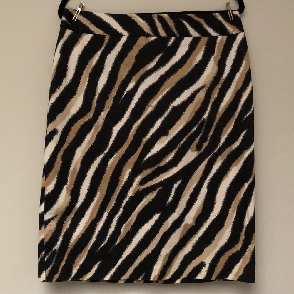 Talbots Knee Length Pencil Skirt Tiger Stripes